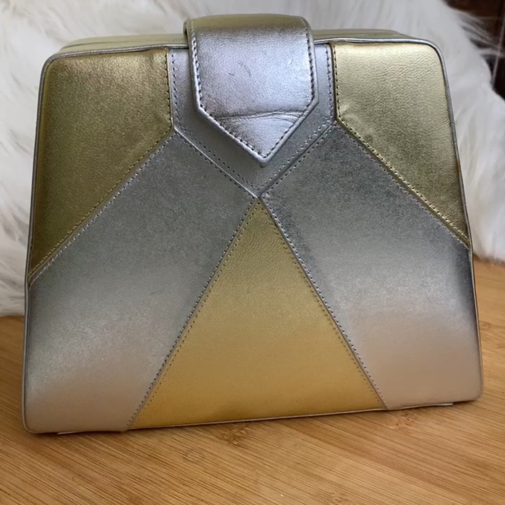 Vintage Barbara Bolan Metallic Ombre Geometric Shoulder Bag - Picture 15 of 16